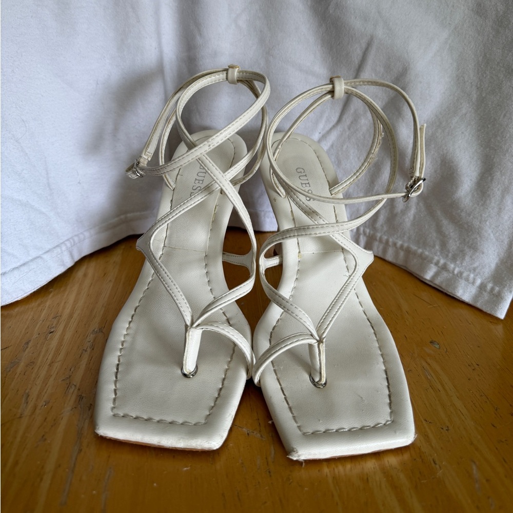 Guess White Heels